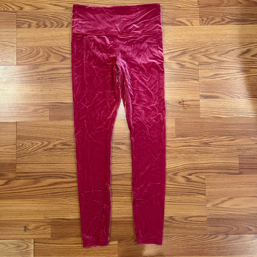 Athleta Women’s Elation Velvet Tight (Small, Pink)